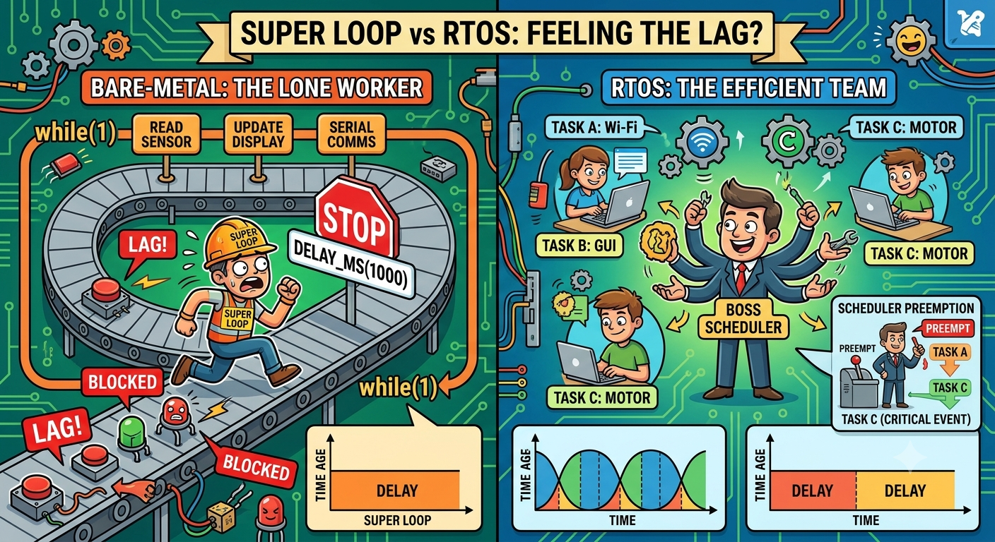 RTOS vs Arduino Super Loop